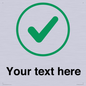 Custom plain background, green tick in circle sign